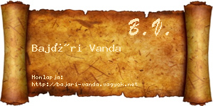 Bajári Vanda névjegykártya
